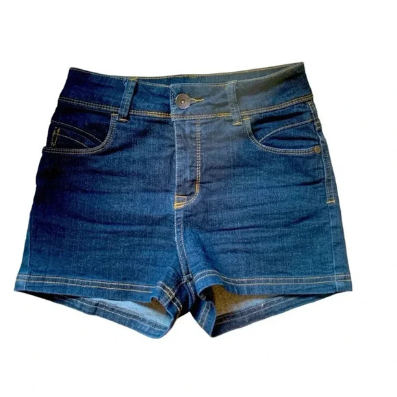 Streetwear Society High Rise Dark Wash Jean Shorts 26”Waist Size 5 - Picture 1 of 6